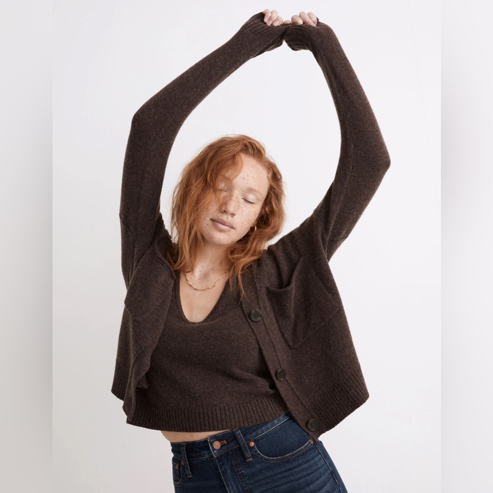 Madewell 2 piece set: Carleton v neck sweater tank and Upton cardigan